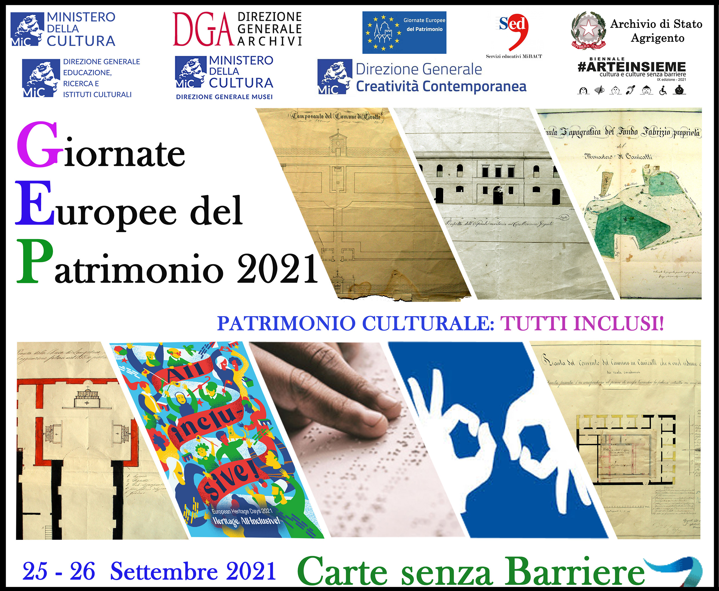 Carte senza barriere (visita guidata che prevede la fruizione ampliata del patrimonio archivistico attraverso percorsi interculturali, supporti audiovisivi, interpreti LIS e sussidi tiflodidattici)